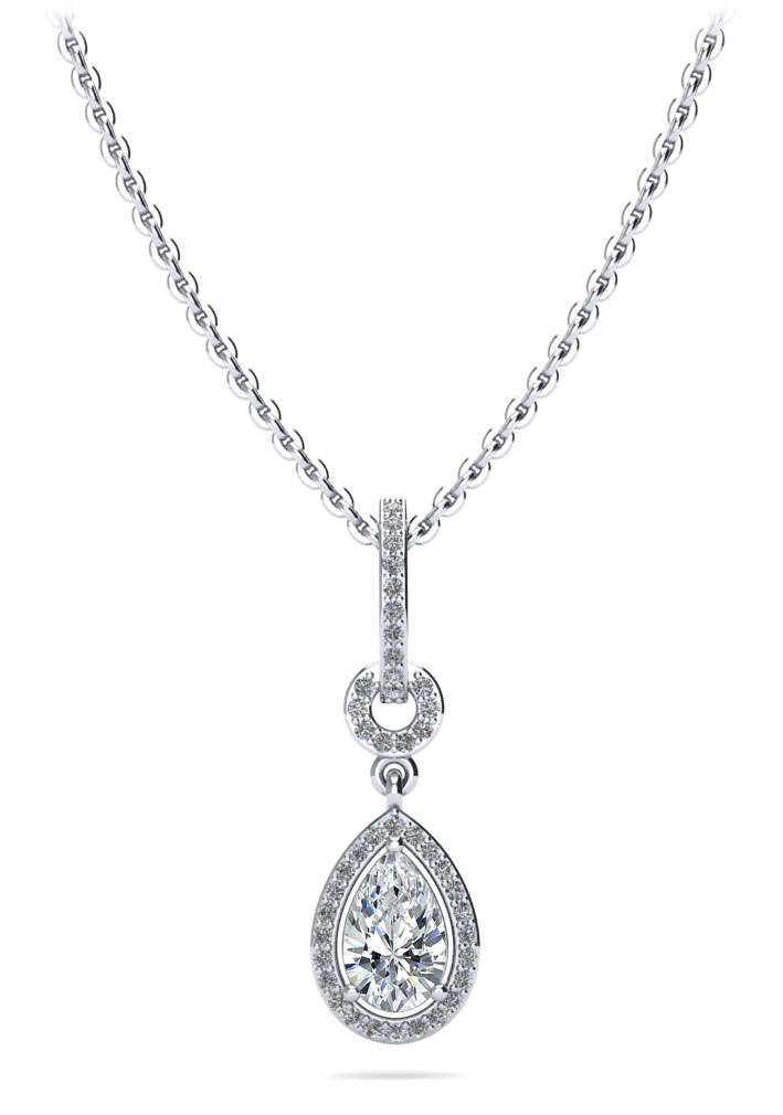 Pear Drop Dangle Diamond Pendant