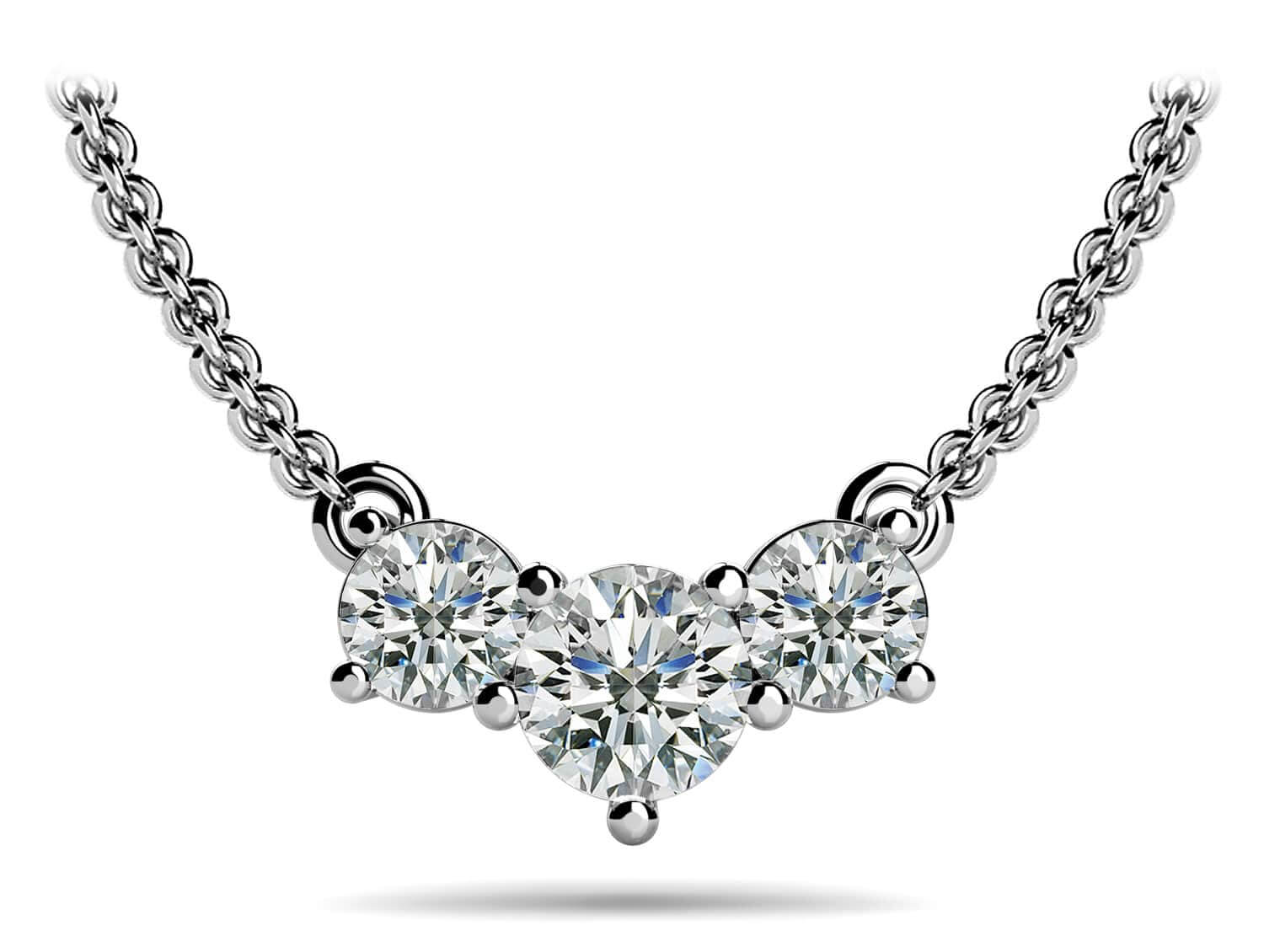 Three Stone Horizontal Bar Pendant