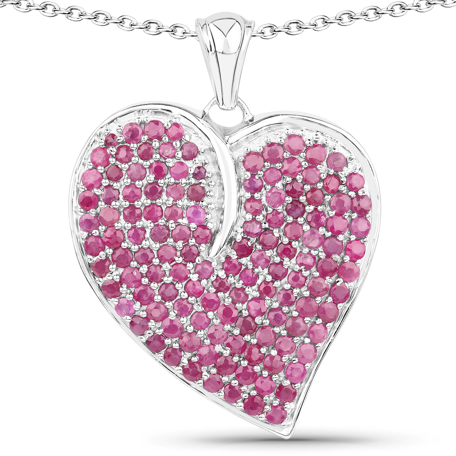 4.98 Carat Genuine Ruby .925 Sterling Silver Pendant Regular Quality