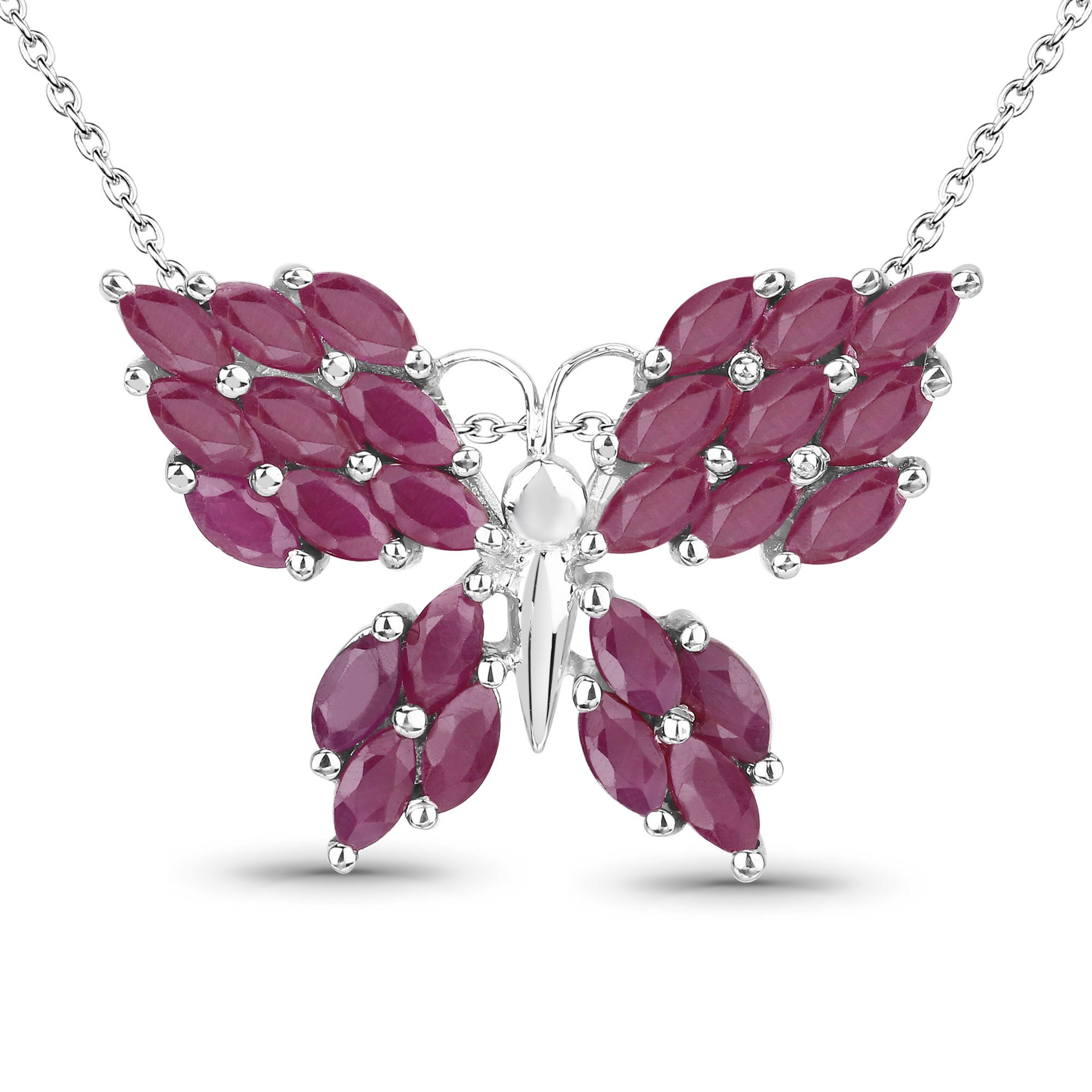 3.12 Carat Genuine Ruby .925 Sterling Silver Pendant Regular Quality