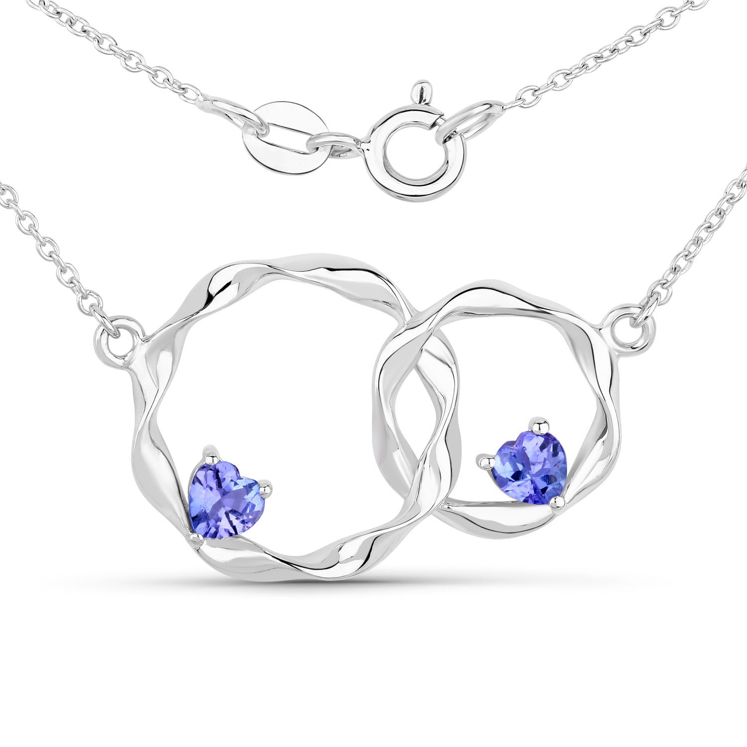 0.38 Carat Genuine Tanzanite .925 Sterling Silver Pendant Regular Quality