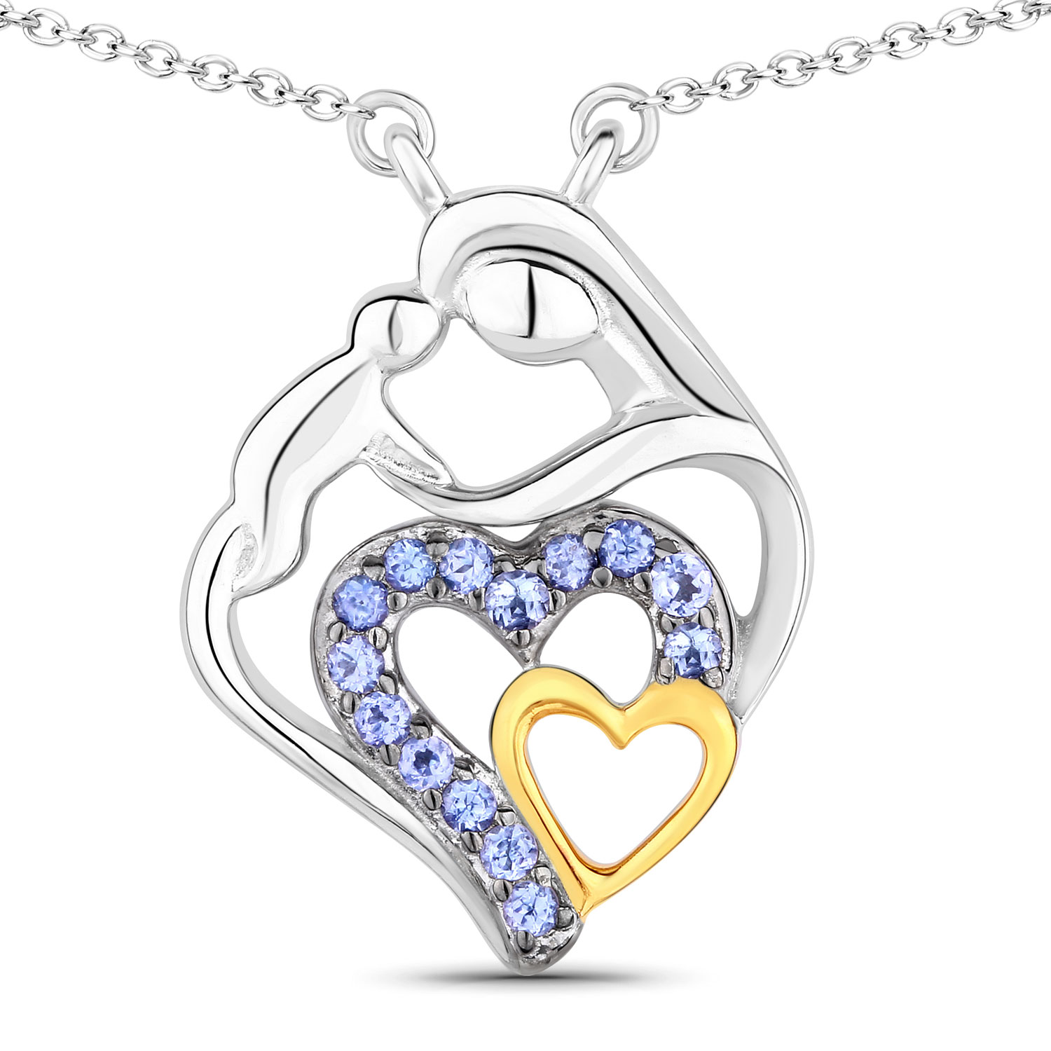 0.28 Carat Genuine Tanzanite .925 Sterling Silver Pendant Regular Quality