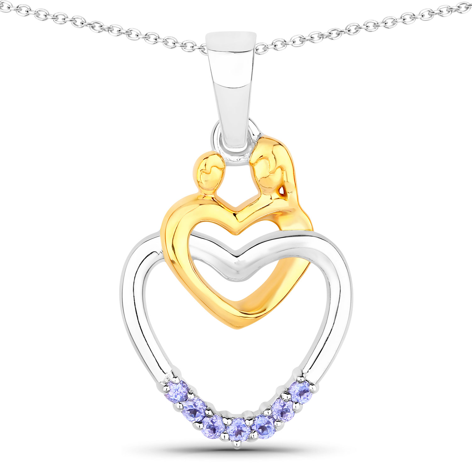 0.14 Carat Genuine Tanzanite .925 Sterling Silver Pendant Regular Quality