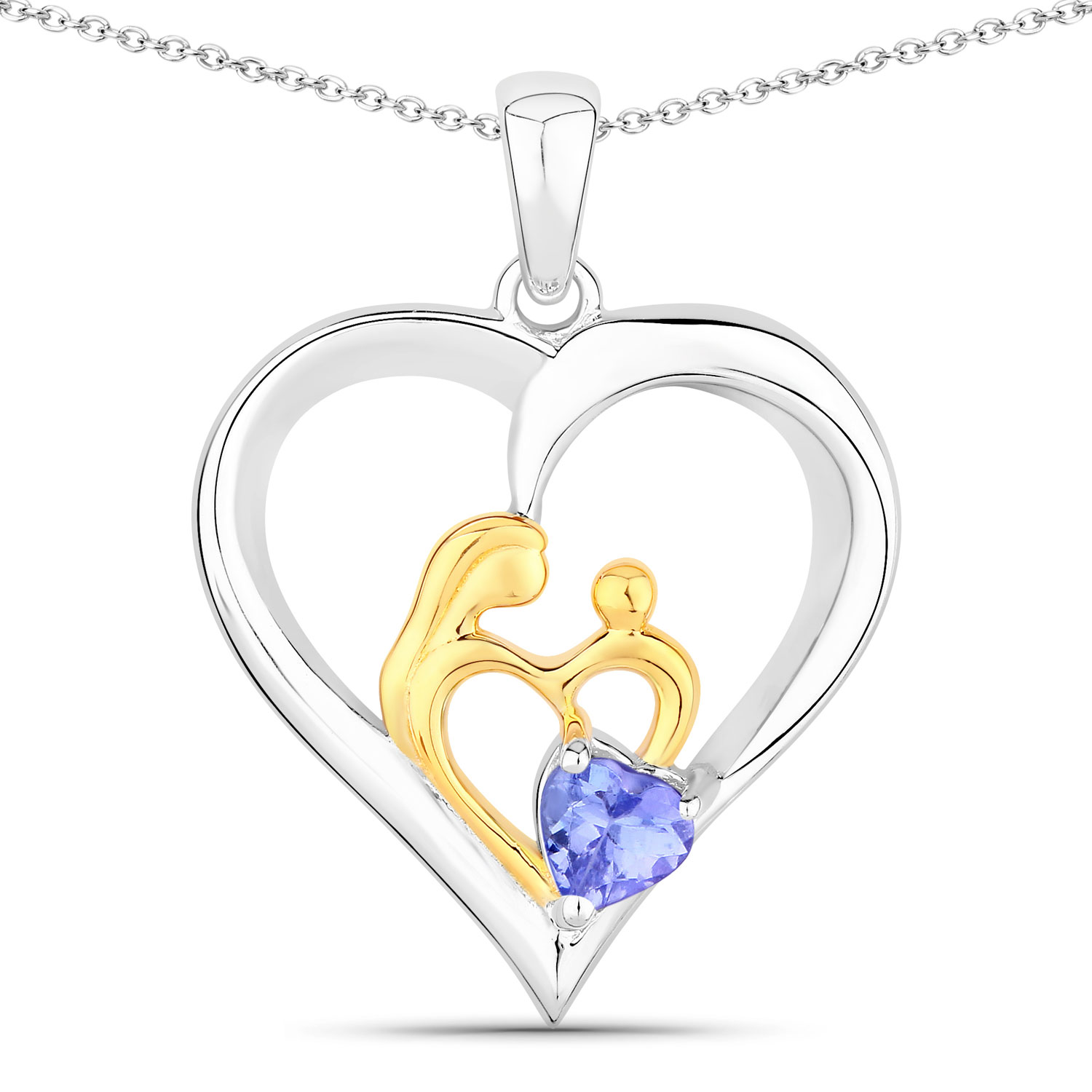 0.45 Carat Genuine Tanzanite .925 Sterling Silver Pendant Regular Quality