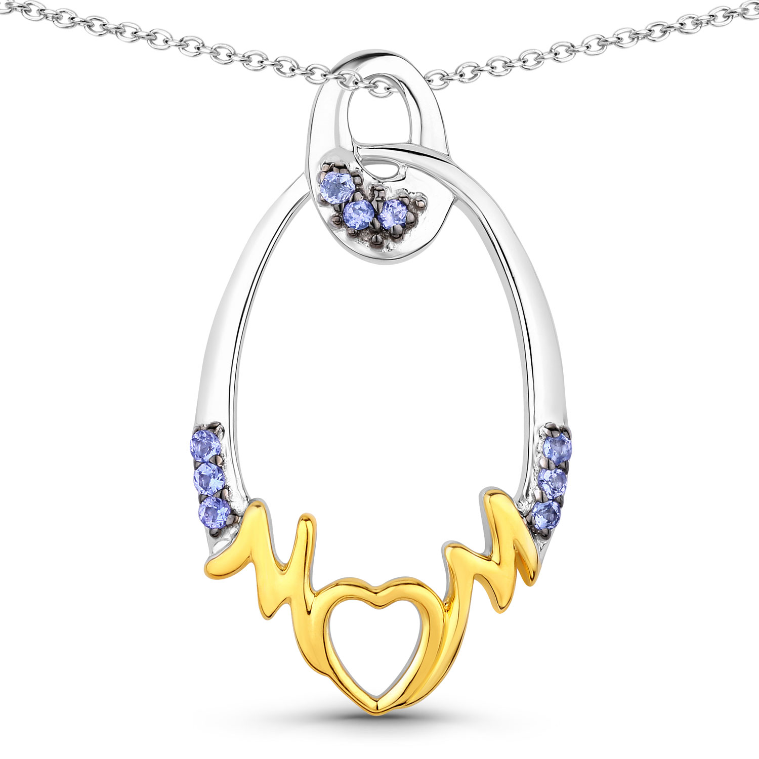 0.18 Carat Genuine Tanzanite .925 Sterling Silver Pendant Regular Quality