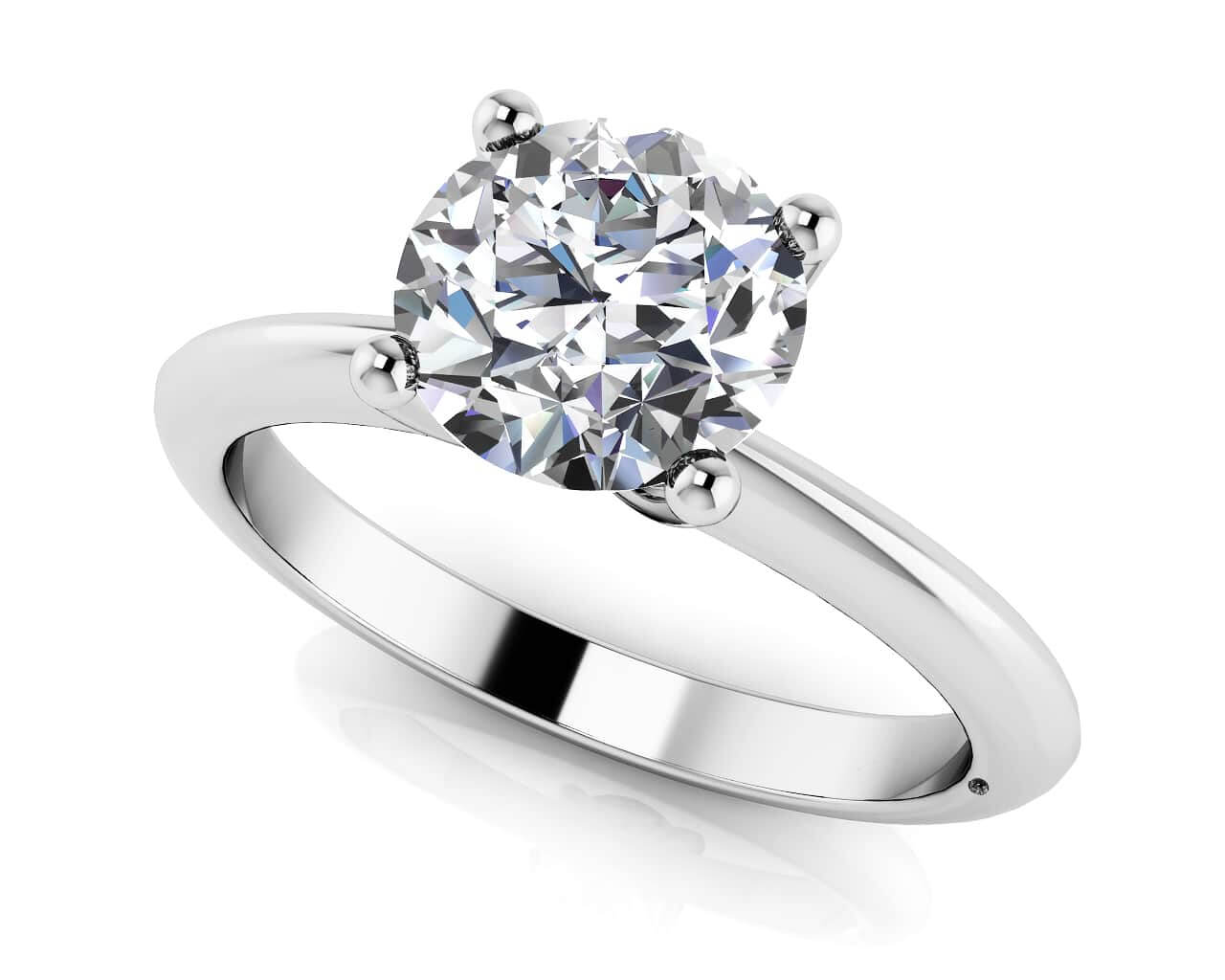 Four Prong Timeless Round Solitaire Diamond Ring