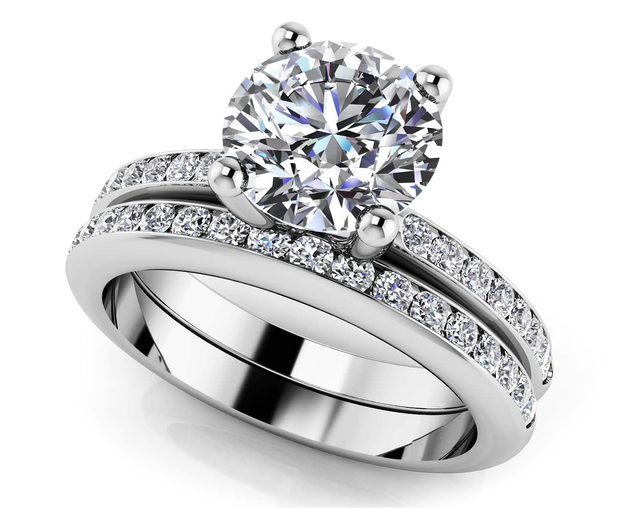 A Dream Come True Bridal Set Ring 0.94 Carat Total Weight