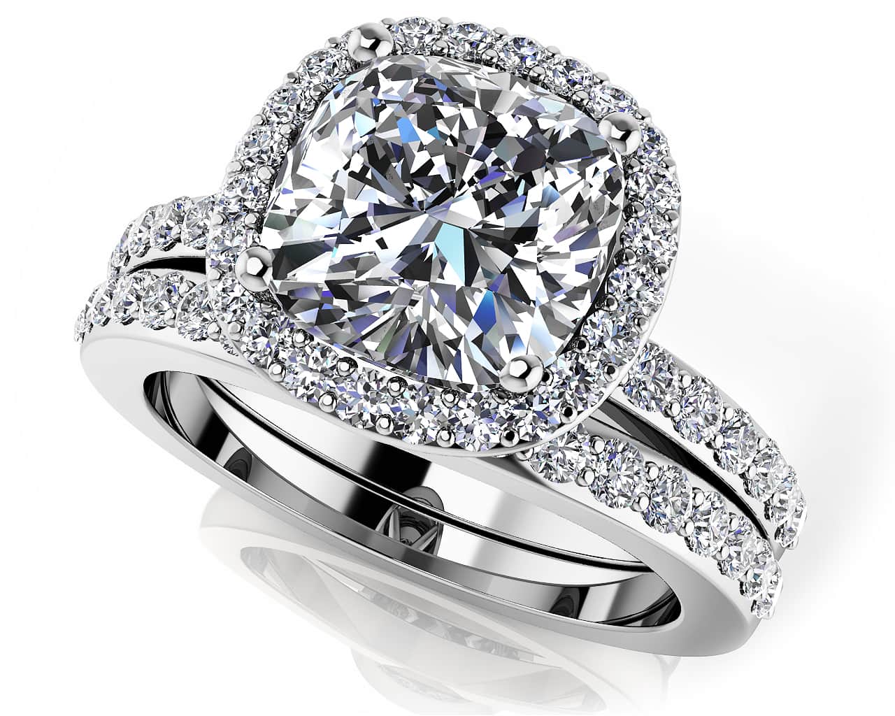Adoring Love Wedding Set Ring 1.08 Carat Total Weight