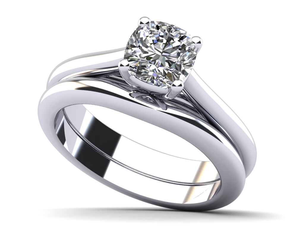 Elegant Round Solitaire Bridal Set Ring