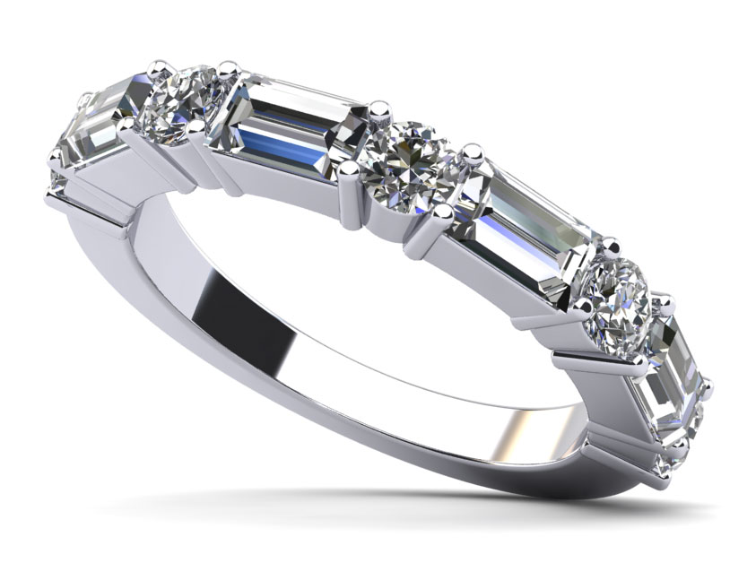 Modern Mix Diamond Anniversary Ring .90 Carat Total Weight