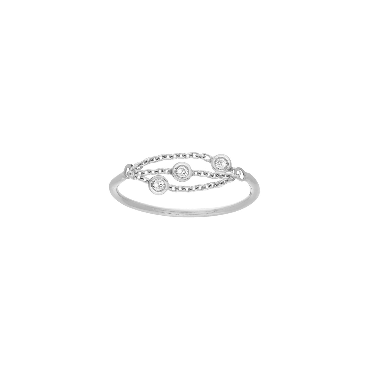 3.9pt Diamond Bezels on Multi Chain Ring