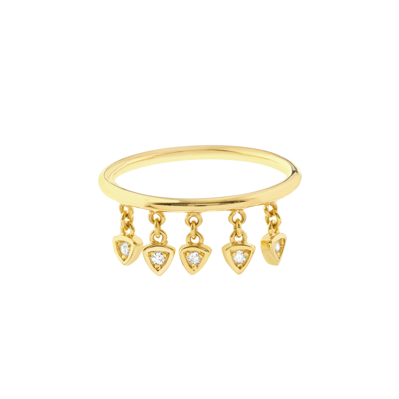 7.5pt Diamond in Arrowhead Bezel Dangle Ring