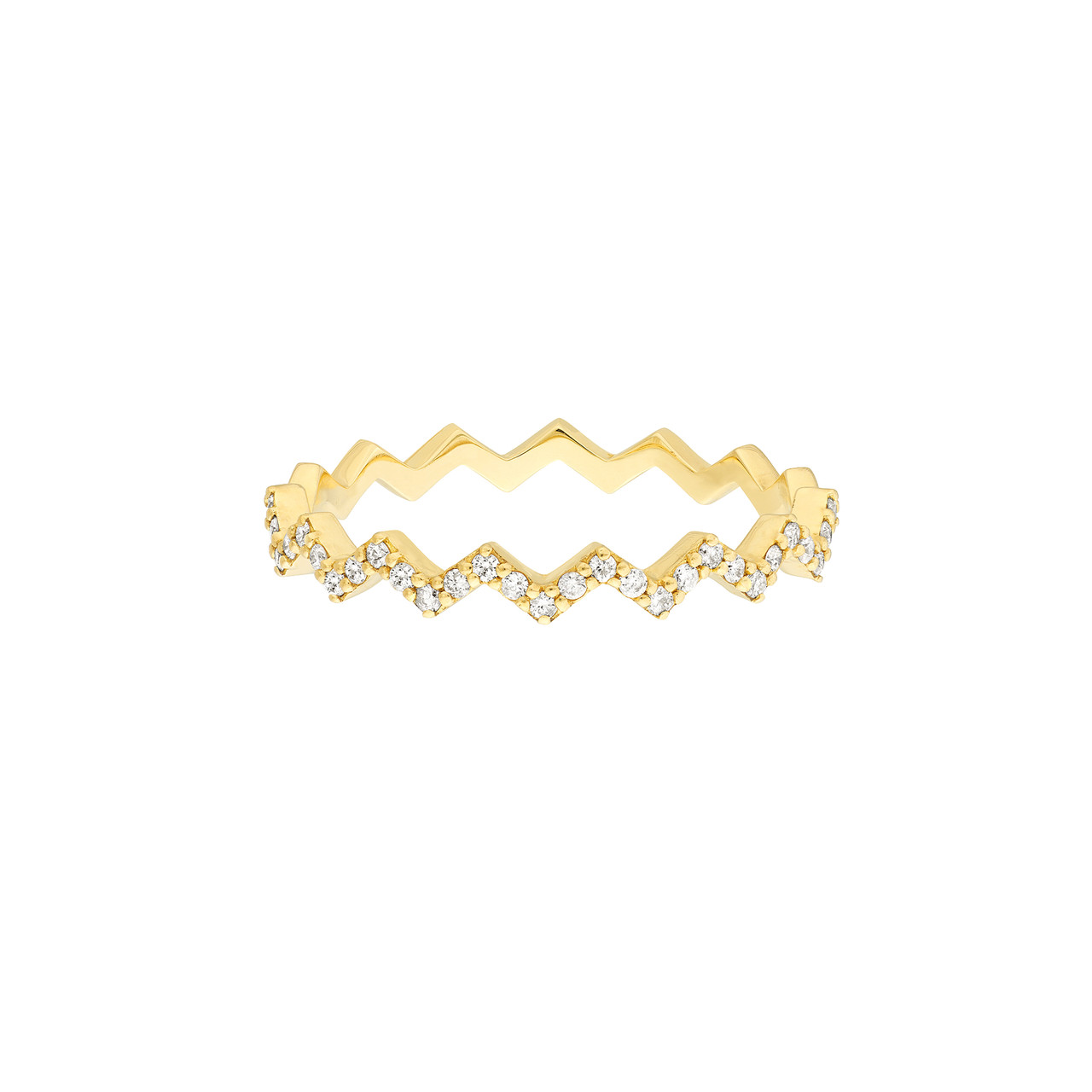 Diamond Polished Zig Zag Band Ring