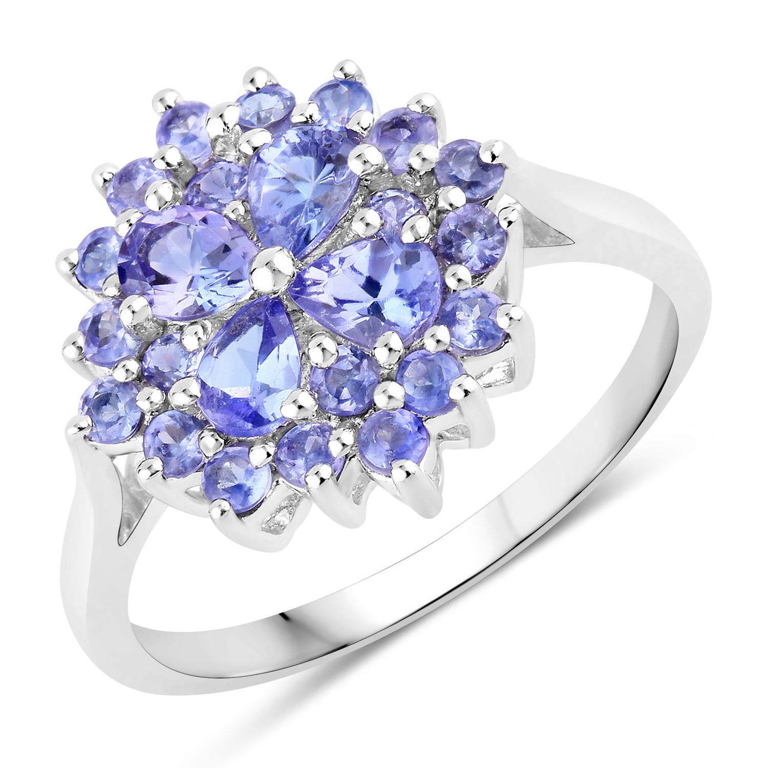 1.16 Carat Genuine Tanzanite .925 Sterling Silver Ring Regular Quality