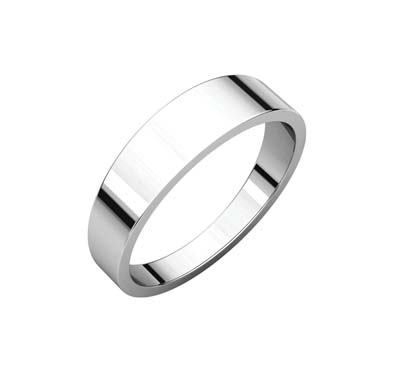 Ladies 2.5 mm Flat Tapered Wedding Band Sterling Silver
