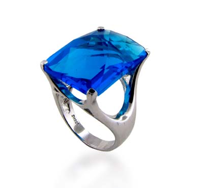 Sterling Silver Blue Topaz 19.5 Carat Total Weight