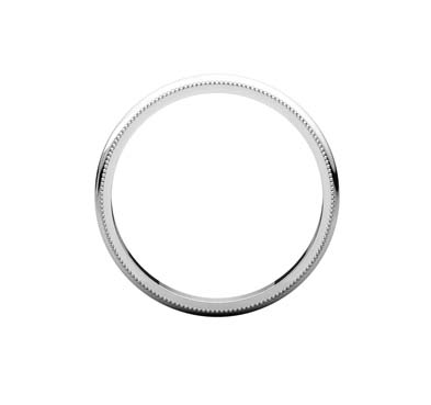 Ladies 2.5 mm Milgrain Wedding Band Sterling Silver