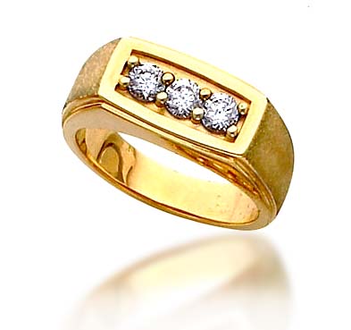 Men's 3 Stone Diamond Ring
