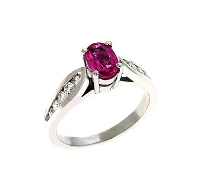 Genuine Pink Sapphire & Diamond Ring 1.4 Carat Total Weight