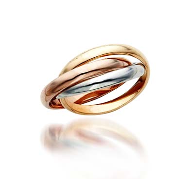 Tri Color Gold Wedding/Anniversary Ring